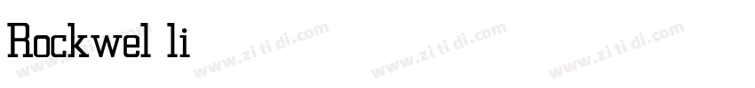 Rockwel light字体转换 Rockwel light字体转换